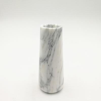 China CLASSIC wholesale handmade white color marble flower vase for home decoration for sale