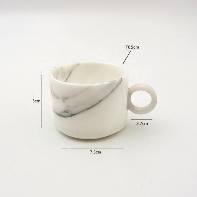 China Viable Classic Design Simple White Marble Coffee Mug For Home Decor Supplies for sale