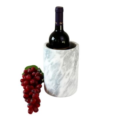 China Sustainable Design Ice Wine Barrel 2L Marble Ice Bucket For Beer And Champagne Coolers for sale