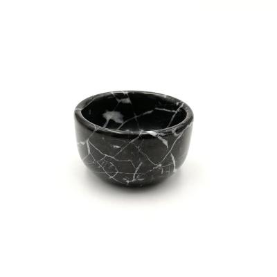 China Sustainable Hot Sale Polished Tea Cup Natural Black Marble Chat Tea Cup for sale