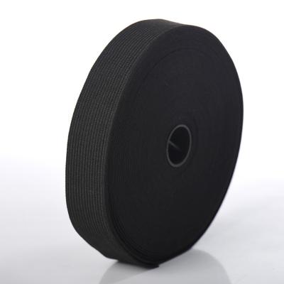 China Elastic 25mm Black Sewing Knitted Elastic Tape Band for Undergarments and Sportswear for sale