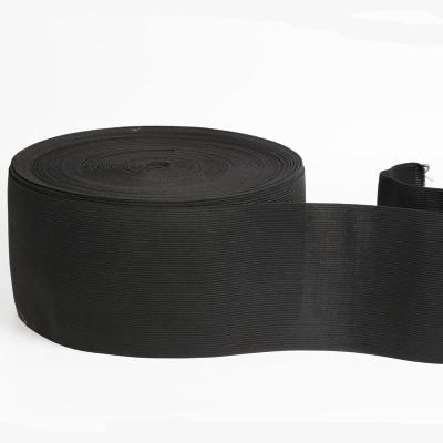 China Elastic 1/1.2 /1.5 /2 /2.5 /3 /4/5/6 inch Wide Black Knitted Elastic Band for sale