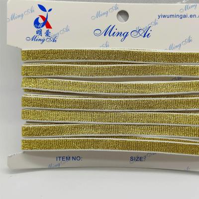 China Elastic factory price lurex gold silver elastic band for sale