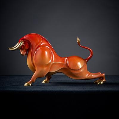 China China All Lucky Bull Copper Ornaments Crafts Are Rising To The Sky Living Room Entrance Office Study Entrance Living Room Decora for sale