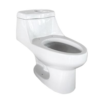 China Double-Flow South America Bathroom WC Ceramic Toilet Water Backup One Piece Commode for sale