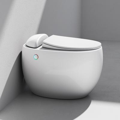 China Multi-Color Double-flow Mode Sensor Siphon Flushing Toilet Ceramic Egg Shaped Small Bathroom Toilet for sale