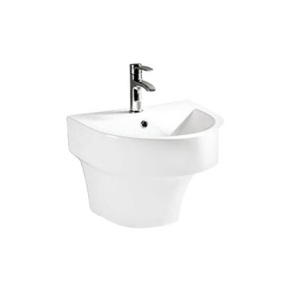 China New Design Super-smooth Ceramic Bathroom Basin Half Gloss Wall Hung Basin for sale