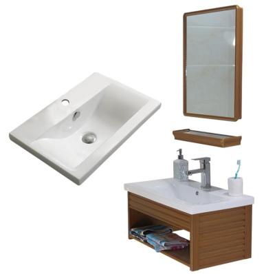 China Super-sleek gloss rectangular drop in bathroom sink with cabinet for sale