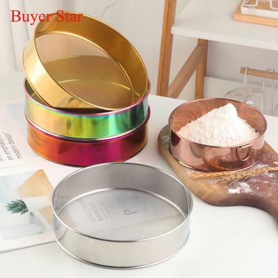 China Sustainable Pastry Baking Tools Operate Baking Tools Stainless Steel Flour Sieve Hand Crank for sale