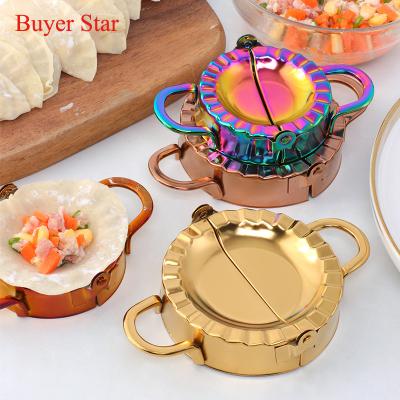 China Sustainable Household Kitchen Instruments Stainless Steel Chinese Dough Press Dumpling Mold for sale