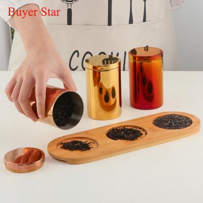 China Modern Hot Sale Food Grade Stainless Steel Canister Eco-friendly Coffee Bean Tea Storage Jar for sale