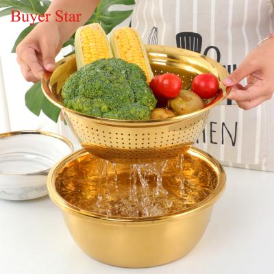 China Multifunctional Kitchen Tool Double Layer Sustainable Fruit&Vegetable Drain Basket With Peeler for sale