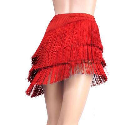 China Polyester Hotsale Girl Jazz Salsa Dance Tassel Skirt Dress Costumes for sale