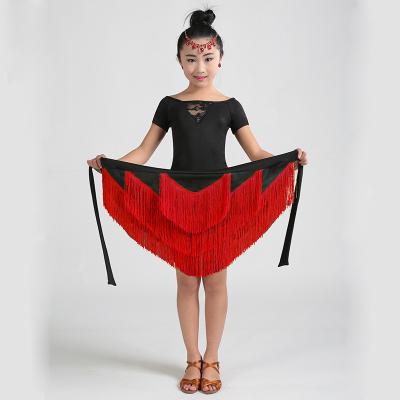 China Cheap Polyester Jazz Salsa Rumba Fringe Tassel Skirt For Dance Dress for sale