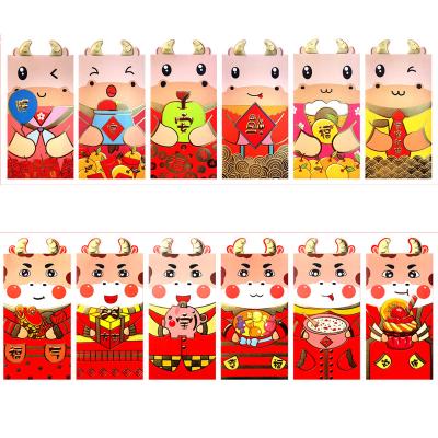 China Chinese Year of the Coated Paper 2021 New with Colorful Ears Paper Red Packet for OX Year for sale