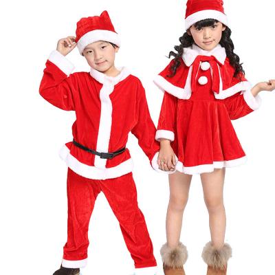 China High Quality Velveteen Kids Santa Claus Clothes Dress Santa Claus Cosplay Costume Father Christmas Costumes for sale