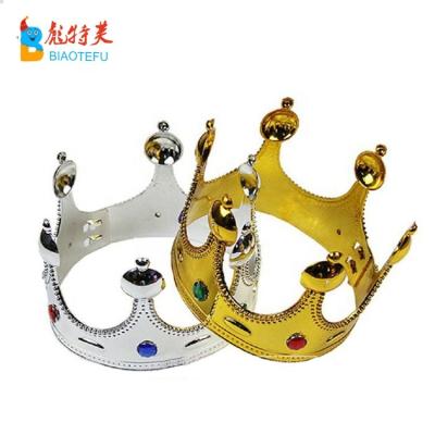 China Party Kids King Adjustable Gold Silver Plastic Crown for sale