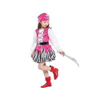 China Hot Sale High Quality Cheap Luxury Sexy Kids Polyester Red Rose Pirate Dress For Girls Halloween Party Fancy Costume for sale