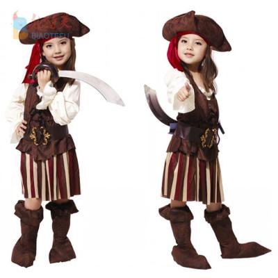 China Polyester Cheap Casual Halloween Children's Band Pirate Costume Kids Carnival Party Pirates Cosplay Caribbean Costumes for sale