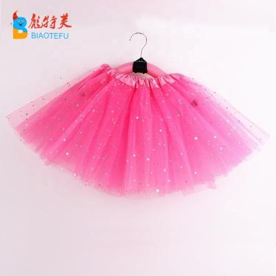 China Breathable Cheap 3 Layers Glitter Puffy Tulle Tutu Skirt Girl for sale