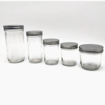 China Wholesale Different Food Factory Price Volume Glass Storage Bottles With Metal Lids for sale