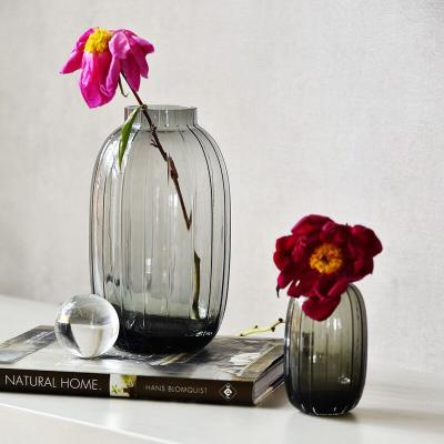 China Wholesale Nordic home wedding flower bottle glass creative unique decorative clear vase contemporary table decoration for sale