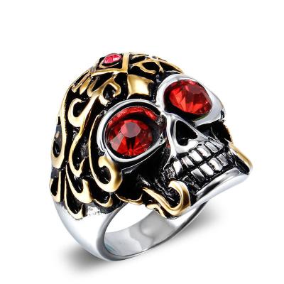 China Wholesale 18k Gold Stainless Steel Ring Mens Jewelry Customized 18k Gold Mannequins Skull Rings For Men for sale