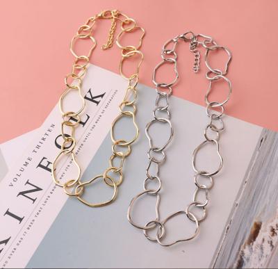 China The Other Fashion Gold Necklace Statement Women Chocker Necklace Jewelry Girls Metal Chain Necklace Wholesale for sale