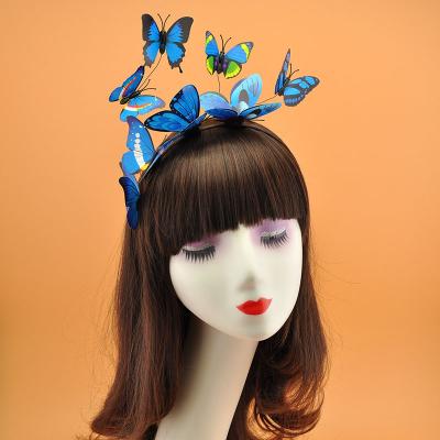 China 2022 Newest Party Headwear 2022 Women Fashion Headband Colorful Movable Butterfly Hairband Wholesale Hair Accessories for sale