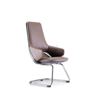 China Brown Adjustable Modern Ergonomic Business Conference Comfortable Leather Visitor Executive Office Chair (Height) for sale