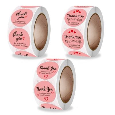 China Strong Viscosity Cheap Pink Style Thank You For Supporting Our Small Business Sticker for sale