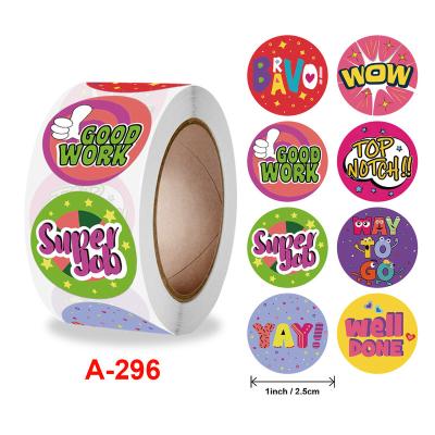 China Strong Stickiness 500pcs/roll School Cartoon Reward Sticker Animal Kids Stickers for sale