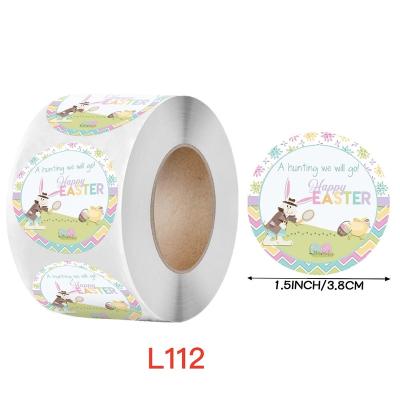 China Viscosity 1.5 Inch 500pcs/roll Strong Cartoon Easter Day Sticker Jesus Stickers For Easter for sale