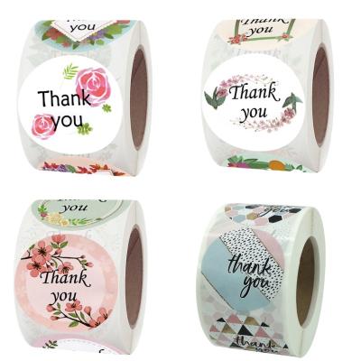 China No Floral 500pcs/roll New Design Thank U Stickers For Pack Decoration for sale