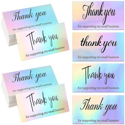 China Eco-Friend Wholesale 50pcs/set Laser Thank You For Your Support Business Cards for sale