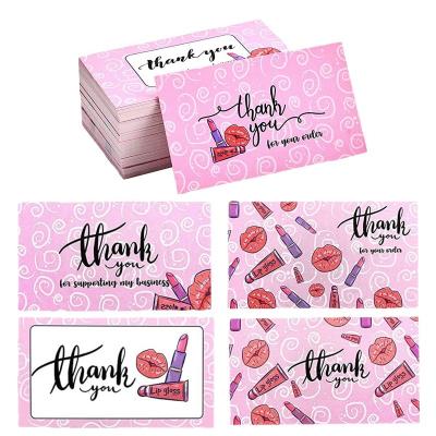 China Eco-friend 50pcs/bag Mini Business Card Pink Thank you for your order card for sale