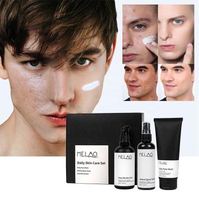 China Private Label Organic Men Face Skin Care Set Whitening Acne Treatment Moisturizing Man Face Wash Skin Care Set (New) for sale