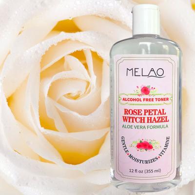 China Private Label 100% Pure Natural Organic Alcohol Free Rose Petal Witch Hazel Facial Toner OEM Smoothing Toner for Skin Care for sale