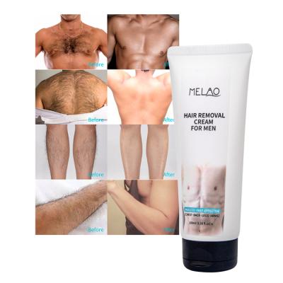 China Hair Removal MELAO Private Label 100ml Organic Permanent Fast Hair Removal Mild and Non-Irritating Cream for Men for sale