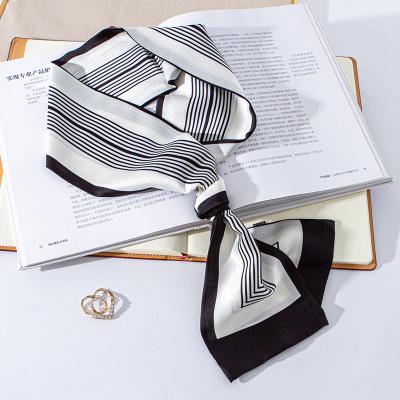 China Famous Brand New Designer Scarf Women's Decorative Small Long Scarf 2021 Brand New Famous Fashion Long Thin Silk Scarf Wholesale for sale