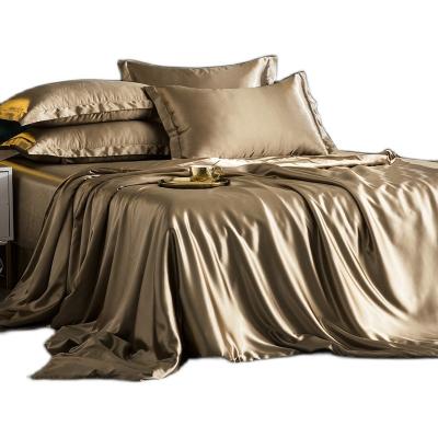 China 19 22 25 Nondisposable 30 momme Silk Flat Sheet Factory Customized Luxury Pure Silk Mulberry Silk Sheet Bedding Set for sale