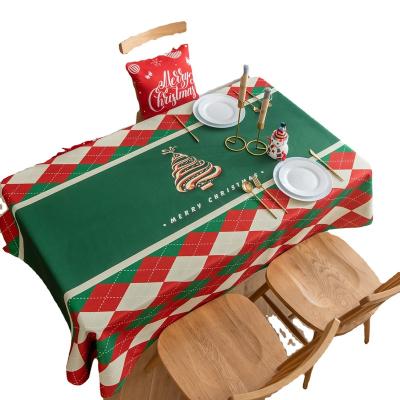 China European and American De wholesale model of Amazon waterproof tablecloth foreign trade Christmas festival waterproof border tablecloth for sale