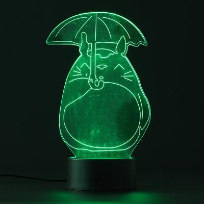 China Modern Custom Illusion Light 3D Acrylic Night LED Table Lamp For Room Decoration for sale