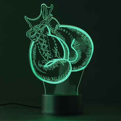 China Wholesale Modern Customizable Acrylic Portable 3D Effect Creative LED Night Light Desk Lamp For Kids for sale