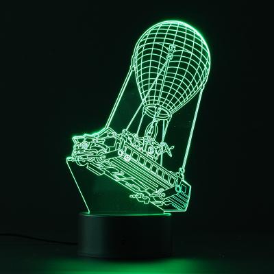 China 3D 7 Colors Acrylic 3D LED Lamp Base Table Night Flashing Light for sale