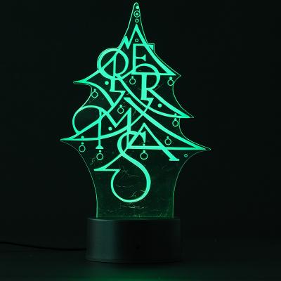 China Home.hotel.indoor Lighting Factory Wholesale Decorative 3D Color Changing ABS 7 Lamp Remote Control Base For Acrylic Illusion Night Light for sale