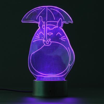 China Change Colors Decorative Optical Illusion 7 Color USB Children's Acrylic 3D LED Night Changing Light for sale