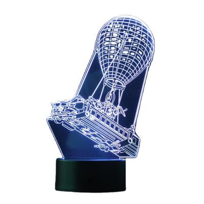 China Creative Wholesale RGB LED Lamp Bases Light Customizable Acrylic Light Portable 3D Effect Night Light Creative Desk Lamp for sale