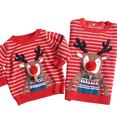 China Stripe Jumper Pullover Christmas Sweater Girls Clothing Kids Outfit Anti-Shrink for sale