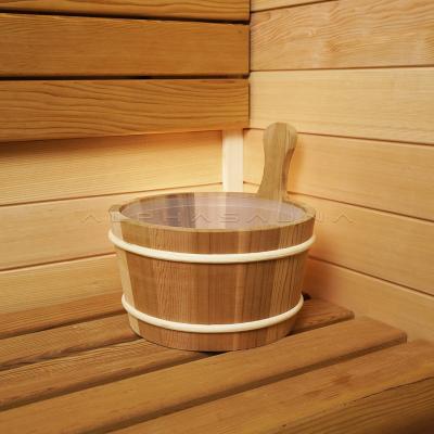 China Cedar Bottomless 4L Liner Traditional Red Plastic Sauna Accessories Sauna Bucket for sale